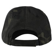 American Flag Full Fabric Black Multicam Camouflage Range Hat - Back