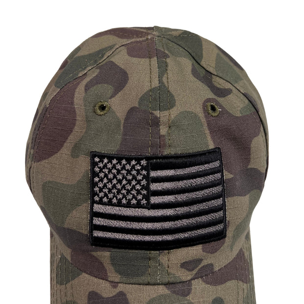 American Flag Vintage Full Fabric Frog Camouflage Range Hat