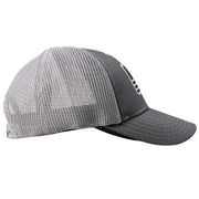 American Flag Patch Charcoal Trucker Hat - Side