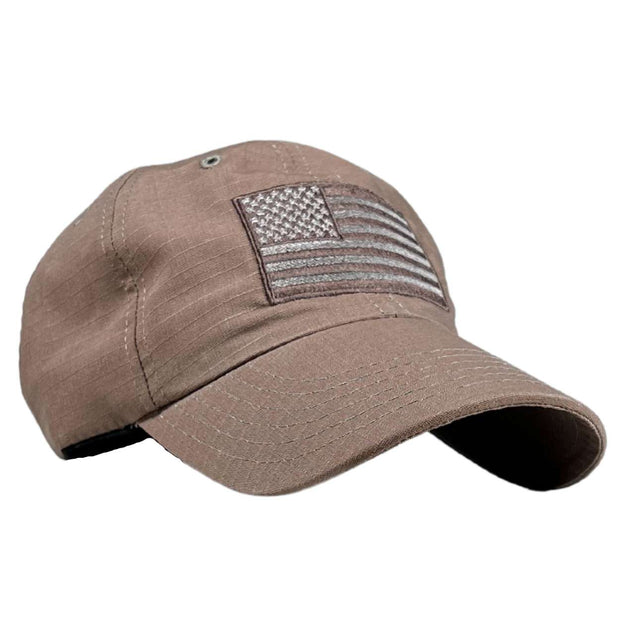 American Flag Full Fabric Ripstop Coyote Tactical Range Hat