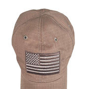 American Flag Full Fabric Ripstop Coyote Tactical Range Hat - Front