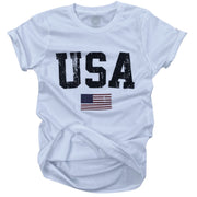 Women's USA Patriotic Weekend Fit American Flag T Shirt