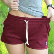 Women's American Made Casual Every Day Shorts (Maroon)