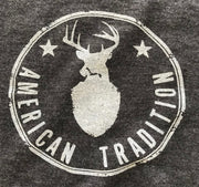 Men's American Tradition Deer Hunting T-Shirt (Heather Black)