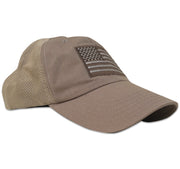 American Flag Coyote Mesh Back Tactical Range Hat - Front View
