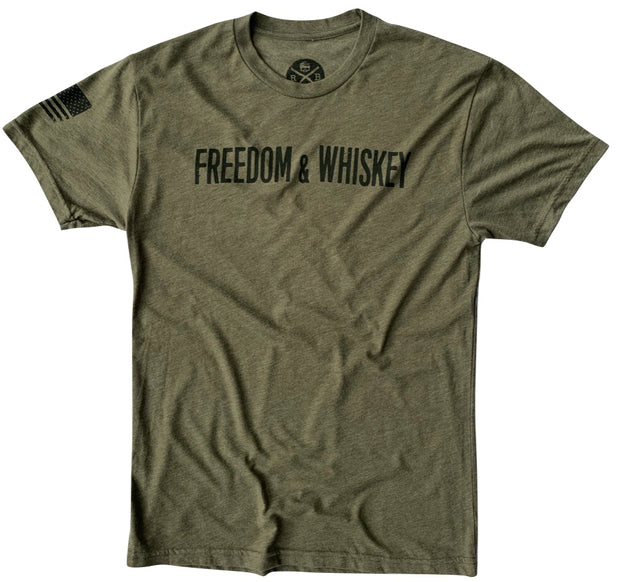 Men's Freedom & Whiskey Patriotic American T-Shirt