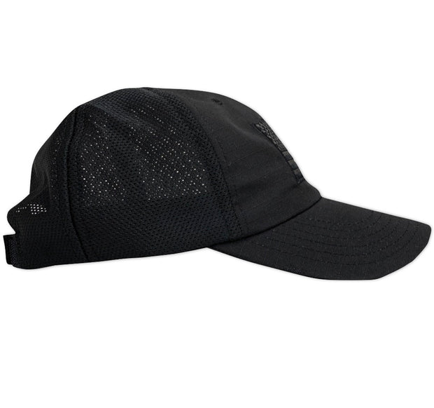 American Flag Blacked Out Mesh Back Tactical Range Hat - Side View