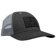 American Flag Snap Back Charcoal Gray - Trucker Hat
