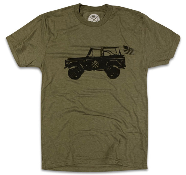 Men's Classic American Vintage Bronco T-Shirt (Army Green)