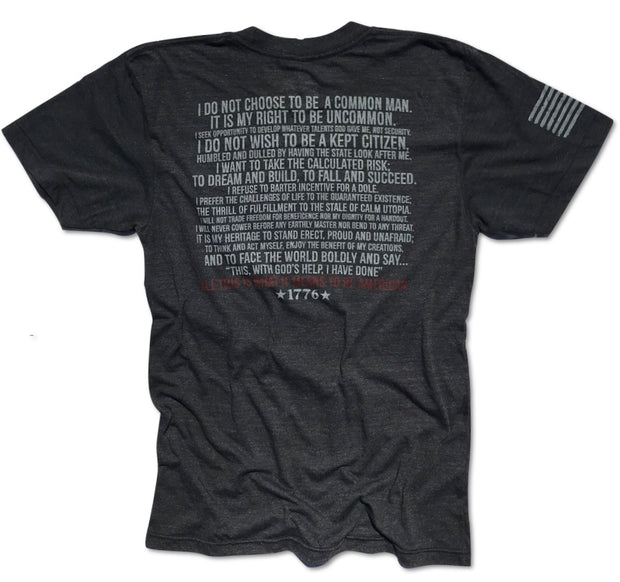 Men's Common Man American Creed Tri-Blend T-Shirt (Heather Black)