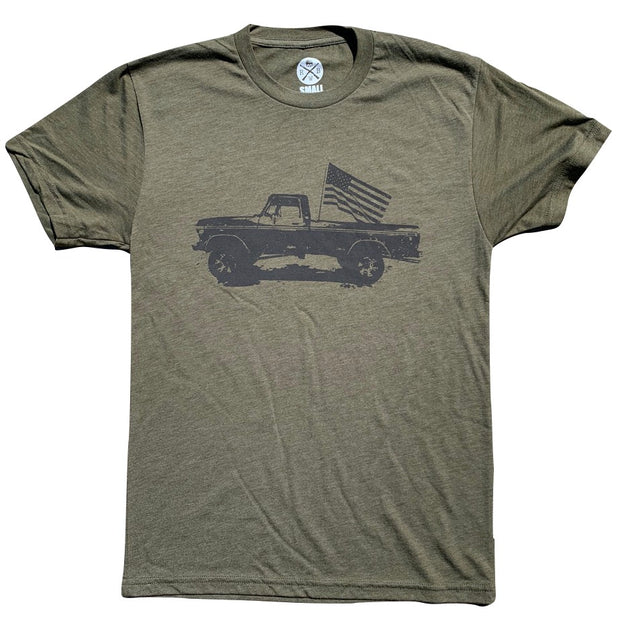 Men's Classic American Truck Tri-Blend T-Shirt (Army Green)