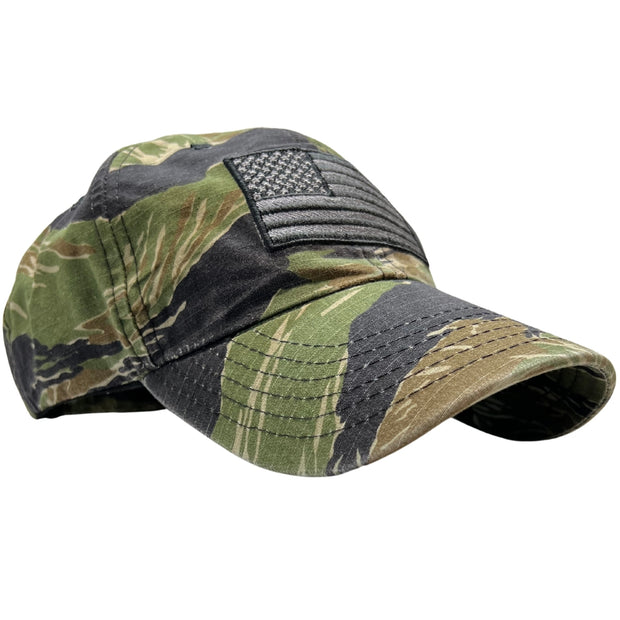 American Flag Full Fabric Tiger Stripe Camouflage Range Hat