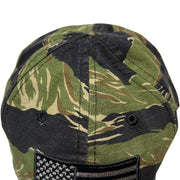 American Flag Full Fabric Tiger Stripe Camouflage Range Hat - Front
