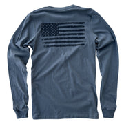 Men's American Flag Patriotic Long Sleeve T Shirt (Charcoal)