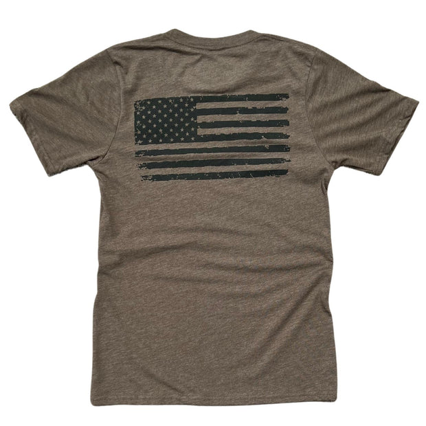Men's Old Glory American Flag T Shirt (Olive)