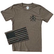 Men's Old Glory American Flag T Shirt (Olive)