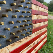 Hand Crafted Southern Pine American Flag W/ Brass Stars