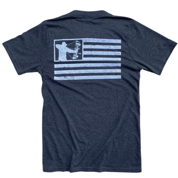 Men's American Flag Bowhunter Patriotic Hunting T-Shirt