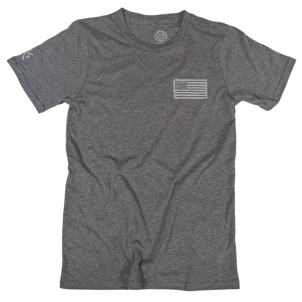 Men's American Flag Basic T-Shirt Gray