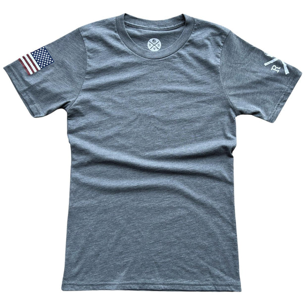 Men's American Flag Assaulting Forward Patriotic T Shirt (Slate)